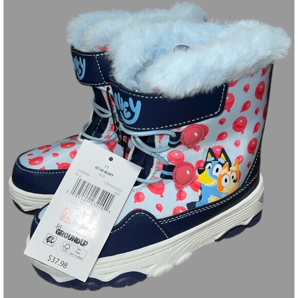 Bluey Snow Boots Toddler Size 11 Disney Light Up Bingo Blue Pink Balloons NEW - Picture 4 of 9